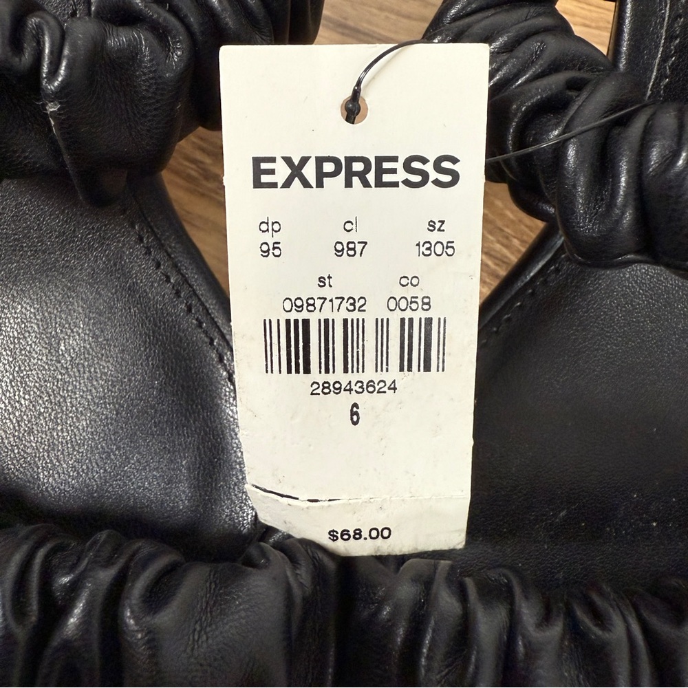NWT Express Black‎ Women's Ruched Sandals - Picture 3 of 7
